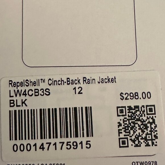 NWT Lululemon | RepelShell Cinch-Back Rain Jacket, Black, Woman's Size 12 - Picture 12 of 12